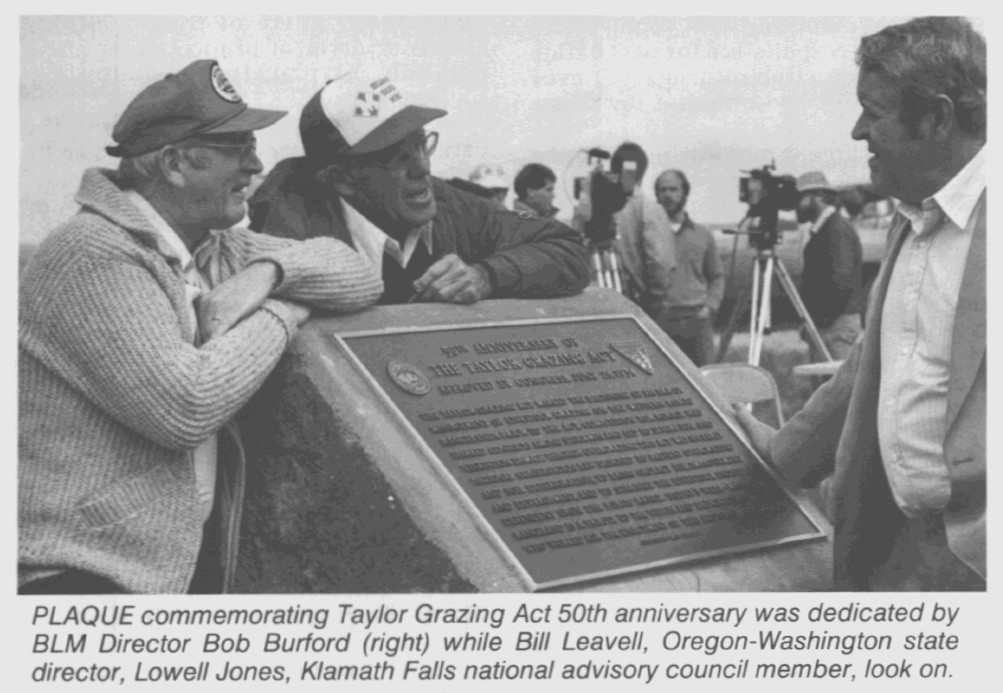 Taylor Grazing Act Plaque